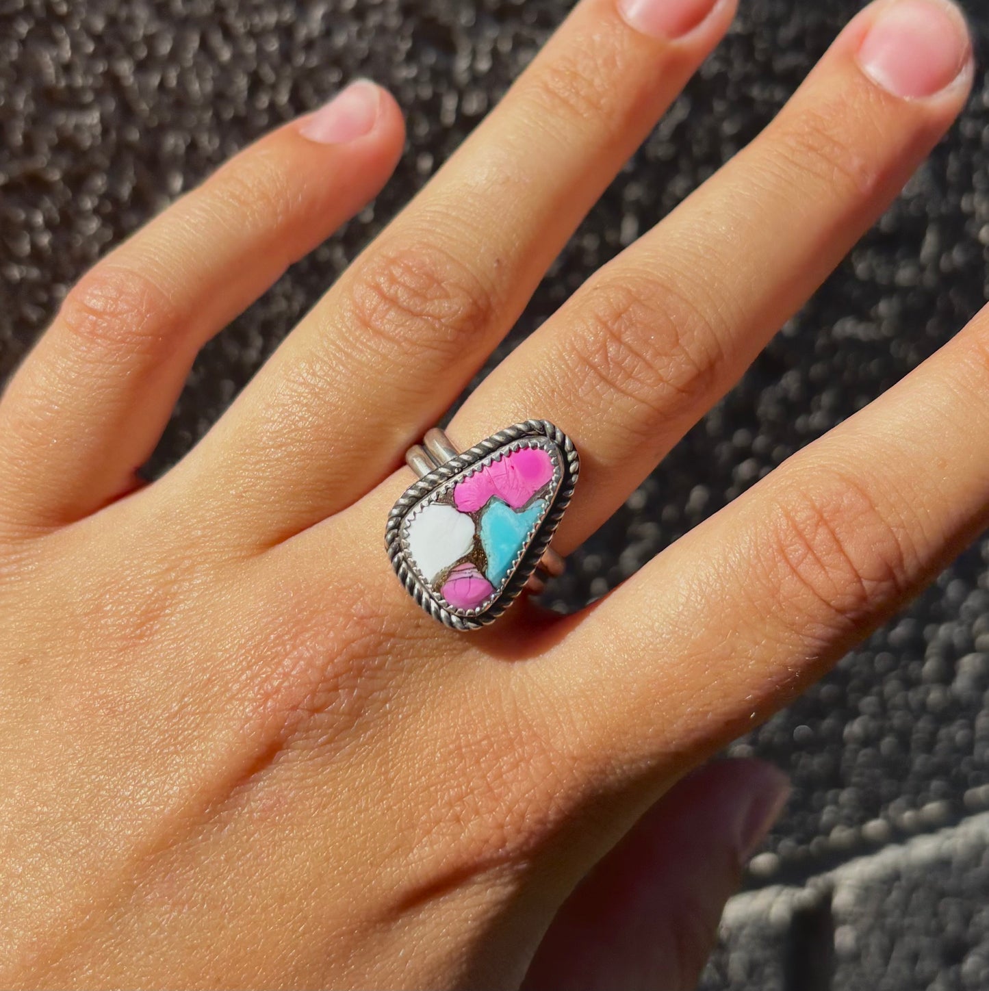 Cotton Candy Stone Ring