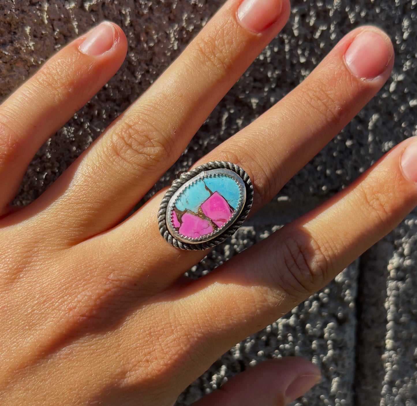 Cotton Candy Stone Ring