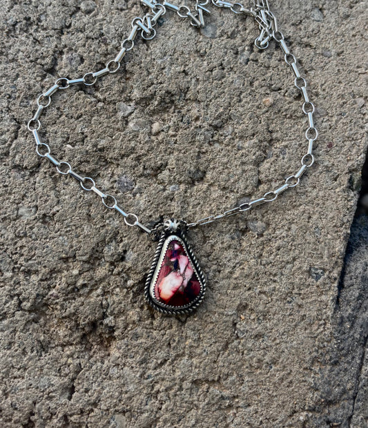 Red Dahlia Necklace